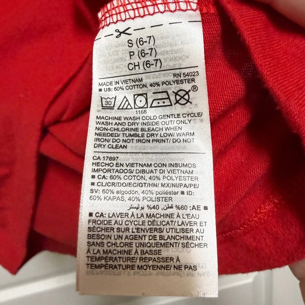Old Navy Boys Red Blue Raglan‎ Baseball Long Sleeve Tee Shirt S 6-7